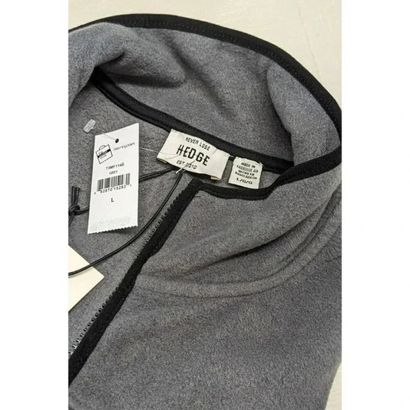 NWT Never Lose HEDGE Men's Zipper Front Fleece Jacket Grey Size L (MSRP $79) - Picture 2 of 3